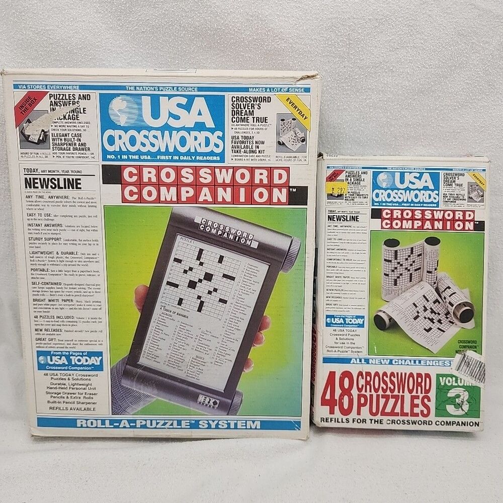 Crossword Companion USA CROSSWORDS System And Vol 3 Refill 48 More Puzzles READ